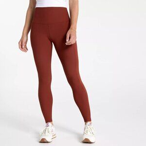 CALIA Women's Seamed Ribbed Essential 7/8 Legging, XS, Red Brown